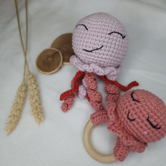 Duo peluche et hochet Méduse